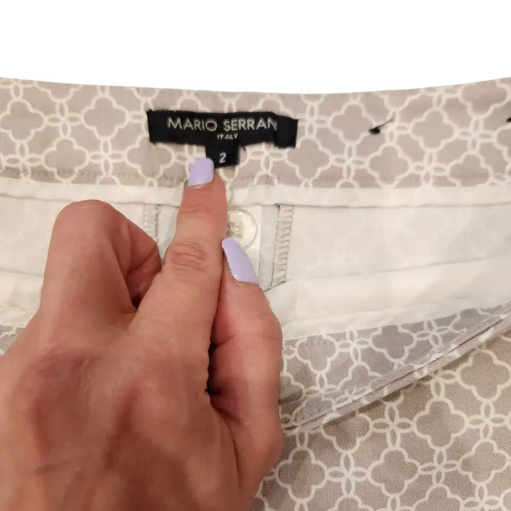 Euc‎ Mario Serrani Bermuda Sz 2 Shorts. Gray And White Stretchy Made In Italy